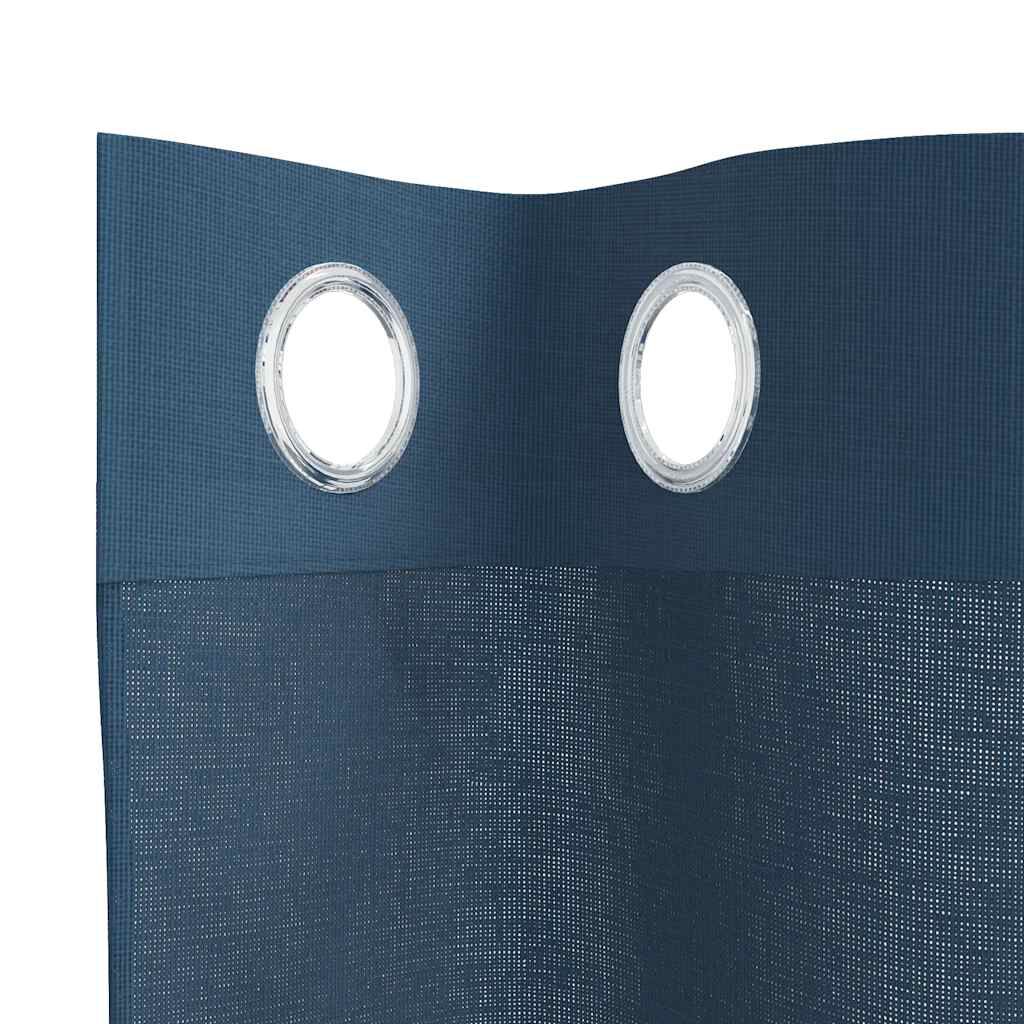 vidaXL Voile κουρτίνες με ροδέλες 2 τεμάχια Μπλε Ρουά