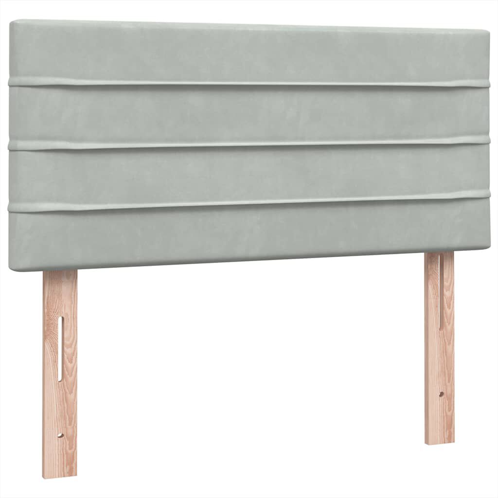 vidaXL Box Spring κρεβάτι με στρώμα ανοιχτό γκρι 80x220 cm Βελούδινο