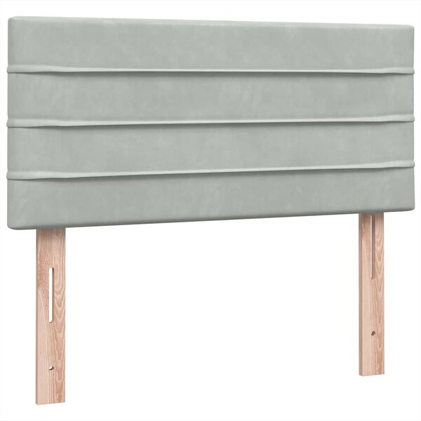vidaXL Box Spring κρεβάτι με στρώμα ανοιχτό γκρι 80x220 cm Βελούδινο