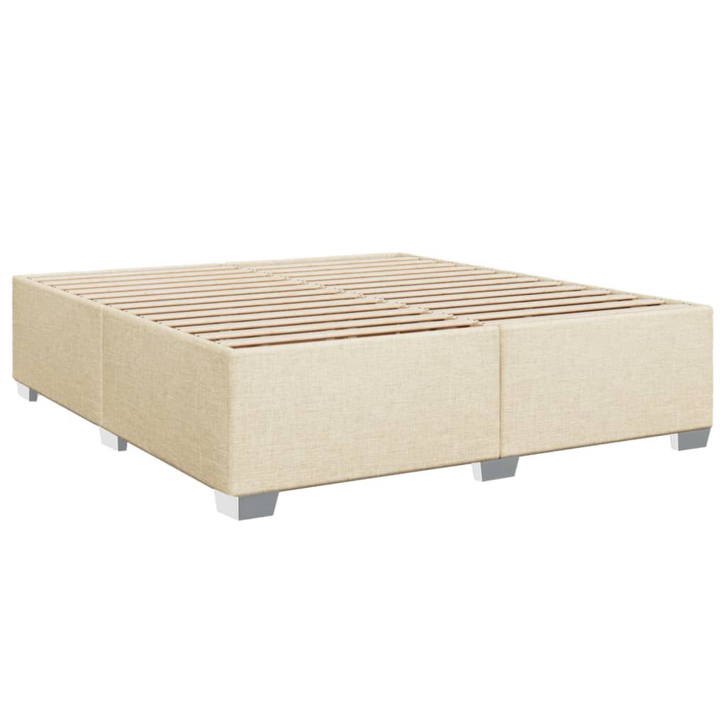 vidaXL Κρεβάτι Boxspring με Στρώμα Κρεμ 200x200 εκ. Υφασμάτινο