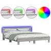 vidaXL &Pi;&lambda;&alpha;ί&sigma;&iota;&omicron; &Kappa;&rho;&epsilon;&beta;&alpha;&tau;&iota;&omicron;ύ &mu;&epsilon; &Kappa;&epsilon;&phi;&alpha;&lambda;ά&rho;&iota;/LED &Gamma;&kappa;&rho;&iota; Sonoma 160x200 &epsilon;&kappa;.