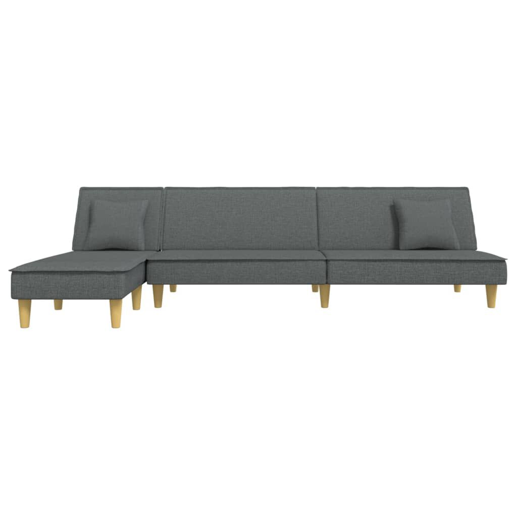 vidaXL Καναπές Κρεβάτι Γωνιακός Σκούρο Γκρι 255x140x70 εκ. Υφασμάτινος