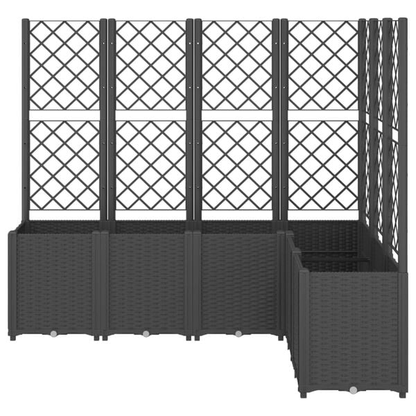 vidaXL Ζαρντινιέρα Κήπου με Καφασωτό Μαύρο 160 x 120 x 140 εκ. από PP
