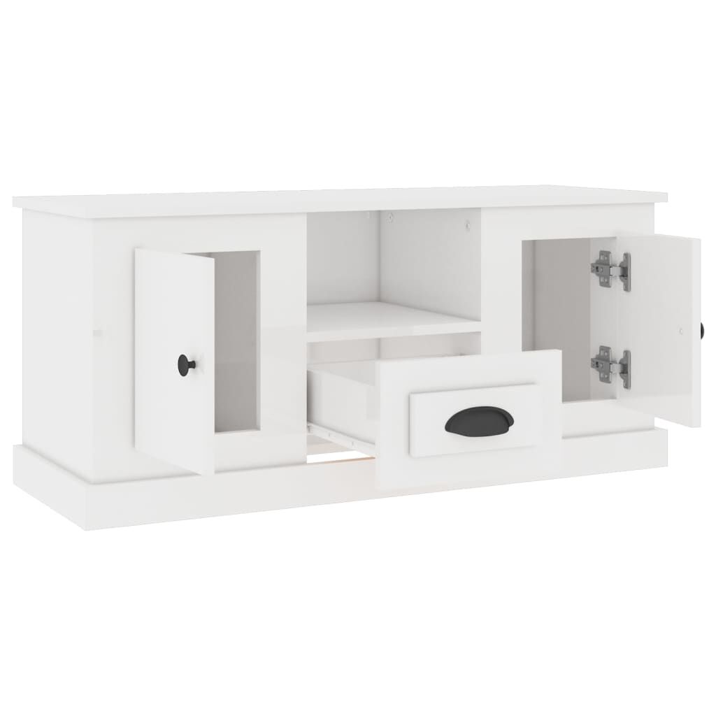vidaXL Έπιπλο Τηλεόρασης Γυαλ. Λευκό 100x35,5x45εκ. Επεξεργασμένο Ξύλο