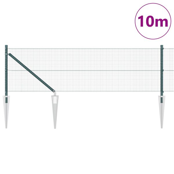 vidaXL Φράχτης με 7 Ση spike Πράσινο 0.4x10 μ Ατσάλι
