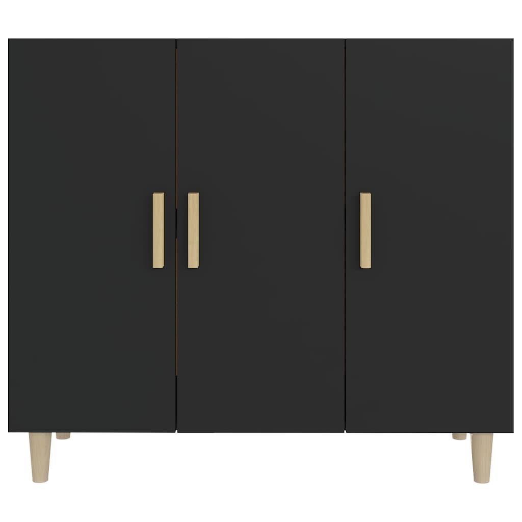 vidaXL Ντουλάπι Μαύρο 90 x 34 x 80 εκ. από Επεξεργασμένο Ξύλο
