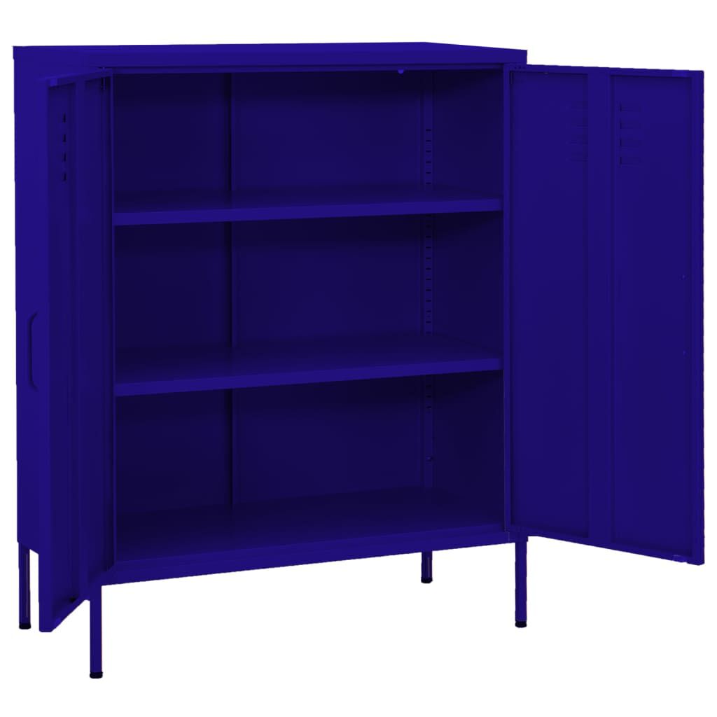 vidaXL Ντουλάπι Αποθήκευσης Ναυτικό Μπλε 80 x 35 x 101,5 εκ. Ατσάλινο