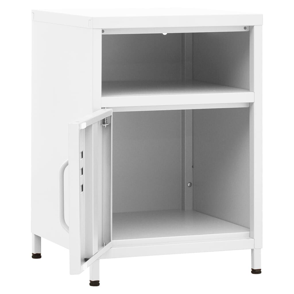vidaXL Κομοδίνο Λευκό 35 x 35 x 51 εκ. από Ατσάλι