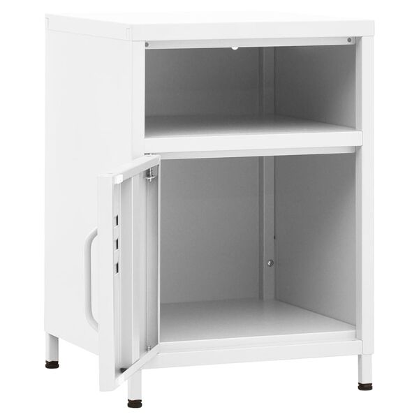 vidaXL Κομοδίνο Λευκό 35 x 35 x 51 εκ. από Ατσάλι