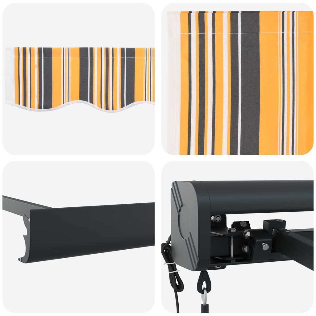 vidaXL Αυτόματη Ανασυρόμενη Τέντα Ριγέ 300x250 cm