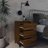 vidaXL Κομοδίνο Καφέ Δρυς 40 x 35 x 69 εκ. με Μεταλλικά Πόδια
