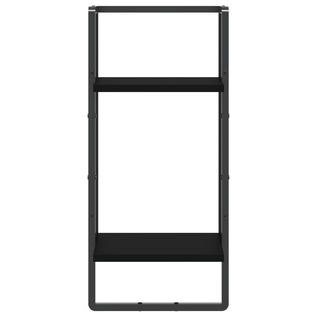 vidaXL Ράφι Τοίχου με Μπάρα Μαύρο 30 x 25 x 65 εκ.