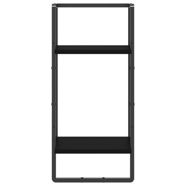 vidaXL Ράφι Τοίχου με Μπάρα Μαύρο 30 x 25 x 65 εκ.