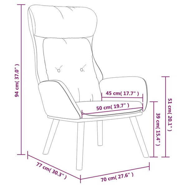 vidaXL Πολυθρόνα Relax Μαύρη από Ύφασμα και PVC