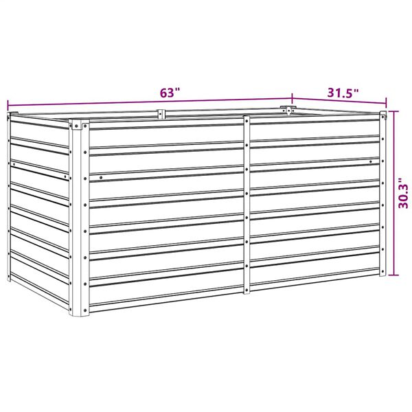 vidaXL Ζαρντινιέρα Ψηλή Πράσινη 160x80x77 εκ. Γαλβανισμένος Χάλυβας