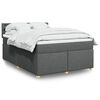 vidaXL Κρεβάτι Boxspring με Στρώμα Σκούρο Γκρι 140x190 εκ. Υφασμάτινο