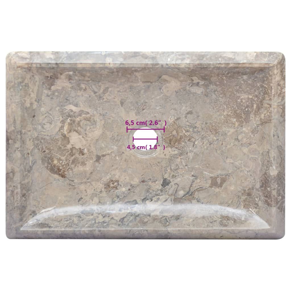 vidaXL Νιπτήρας Γκρι 50 x 35 x 10 εκ. Μαρμάρινος