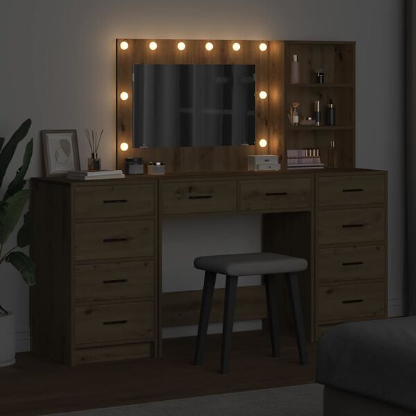 vidaXL Τραπέζι περιποίησης 3 pcs Artisan Oak Επεξεργασμένο ξύλο