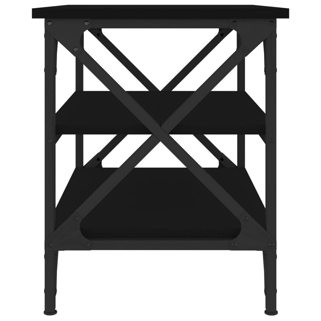 vidaXL Βοηθητικό Τραπέζι Μαύρο 55 x 38 x 45 εκ. από Επεξεργασμένο Ξύλο
