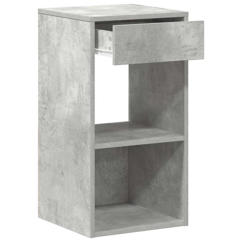 vidaXL Κομοδίνο με συρτάρι Γκρι Σκυροδέματος 35x34x66,5 εκ.