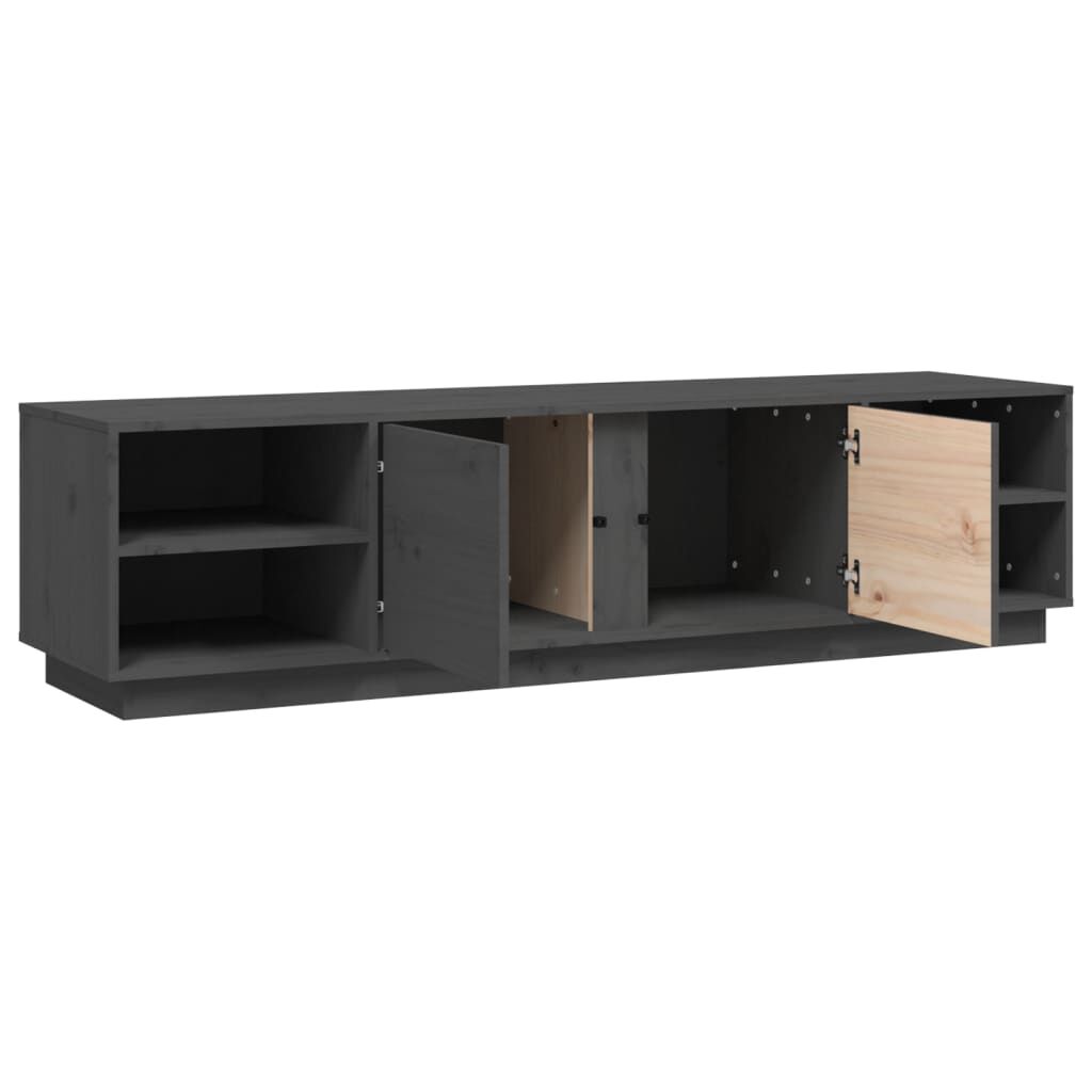 vidaXL Έπιπλο Τηλεόρασης Γκρι 156x40x40 εκ. από Μασίφ Ξύλο Πεύκου