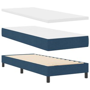 vidaXL Κρεβάτι box spring με στρώμα με στρώμα Μπλε 80 x 200 cm