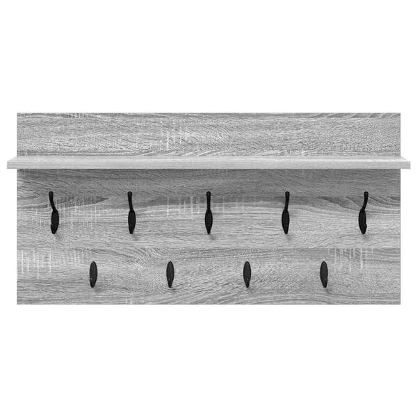 vidaXL Τοίχου Κρεμάστρα Γκρι sonoma 80 x 40 x 12 cm Επεξεργασμένο ξύλο
