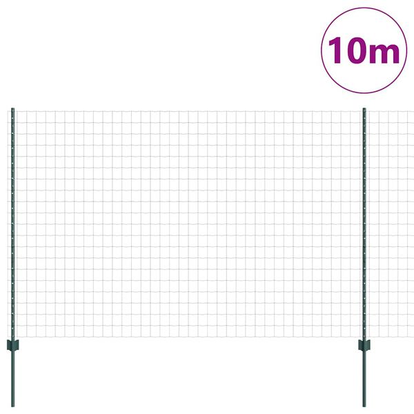 vidaXL Τείχος και Πόστ Πράσινο 1,6 x 10 m Ατσάλι