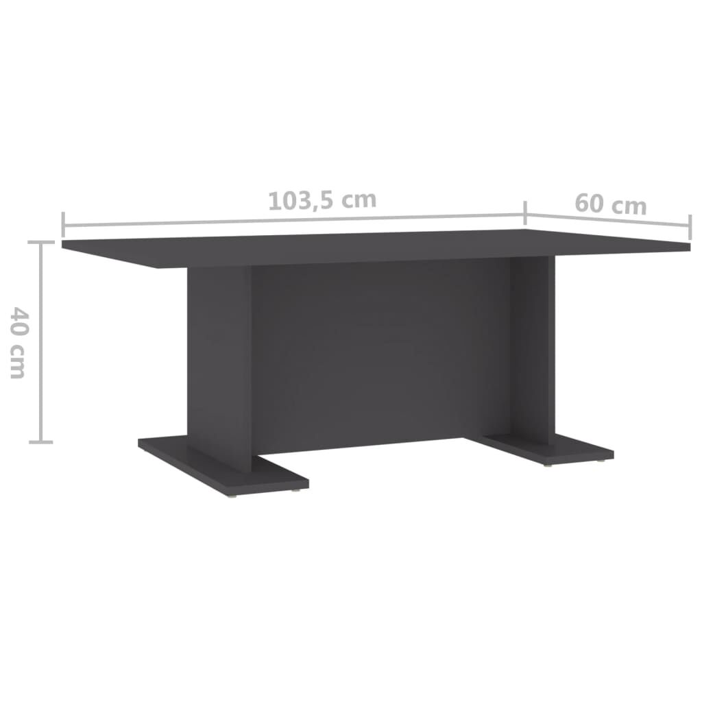 vidaXL Τραπεζάκι Σαλονιού Γκρι 103,5 x 60 x 40 εκ. από Μοριοσανίδα