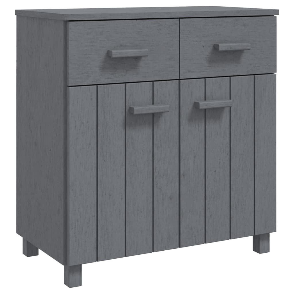 vidaXL Ντουλάπι Αποθήκευσης Σκούρο Γκρι 79x40x80 εκ. Μασίφ Ξύλο Πεύκου
