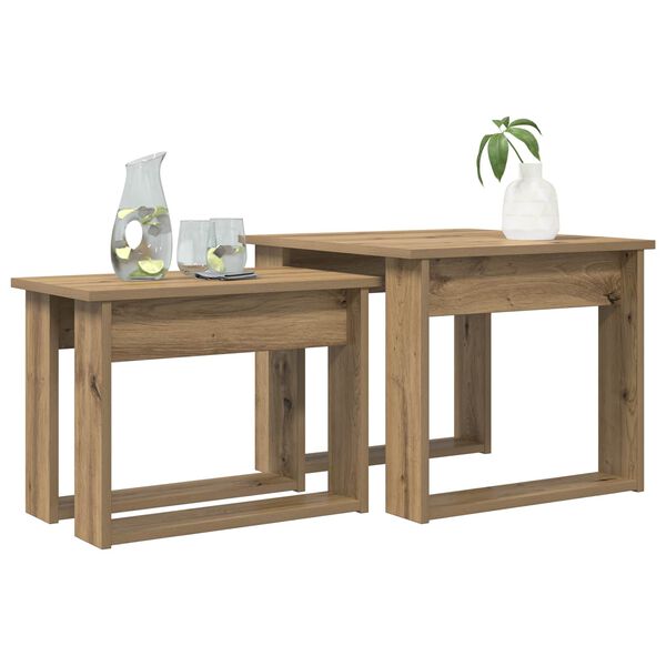 vidaXL &Sigma;&epsilon;&tau; &Tau;&rho;&alpha;&pi;&epsilon;&zeta;&iota;&omicron;ύ &Gamma;&iota;&alpha; &Kappa;&alpha;&phi;έ 2 pcs Artisan Oak &Epsilon;&pi;&epsilon;&xi;&epsilon;&rho;&gamma;&alpha;&sigma;&mu;έ&nu;&omicron; &xi;ύ&lambda;&omicron;
