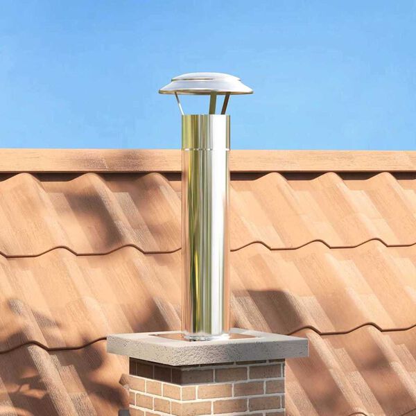 vidaXL Επέκταση Κεφαλής Καμινάδας Ασημί 24 x 24 x 50 εκ.