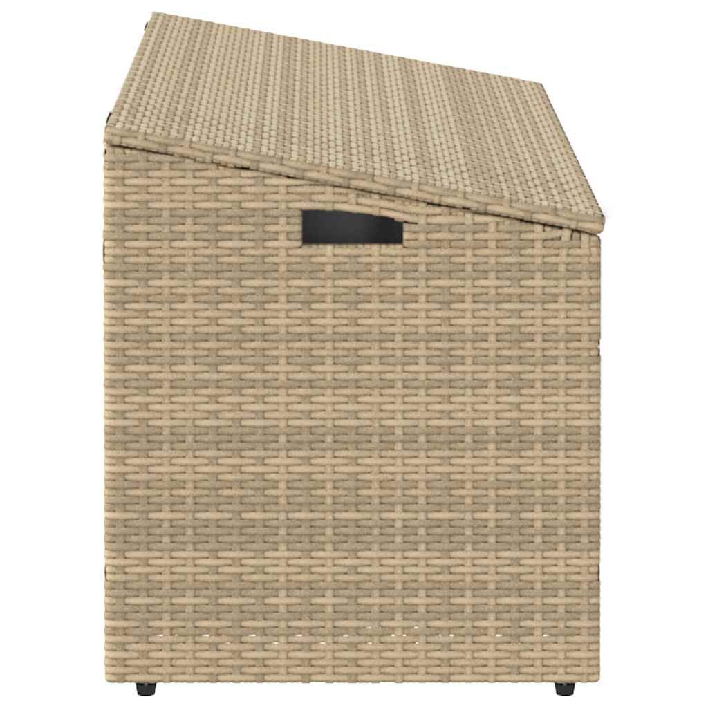 vidaXL Box αποθήκευσης κήπου Μπεζ 110x50x58 cm Poly Rattan