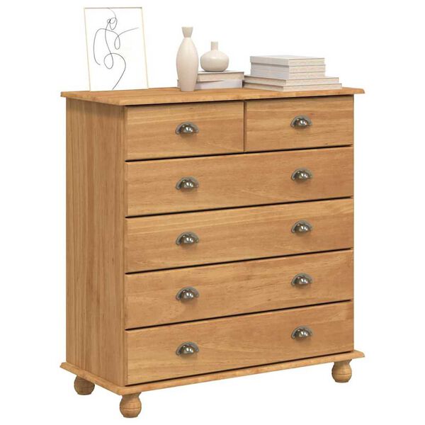 vidaXL Συρταριέρα ASKIM Καφέ 91 x 40 x 95.5 εκ. Μασίφ ξύλο πεύκου