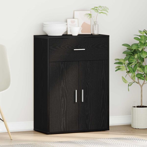 vidaXL Πλαϊνό γραφείο Μαύρη δρυς 79 x 38 x 80 εκ. Επεξεργασμένο ξύλο