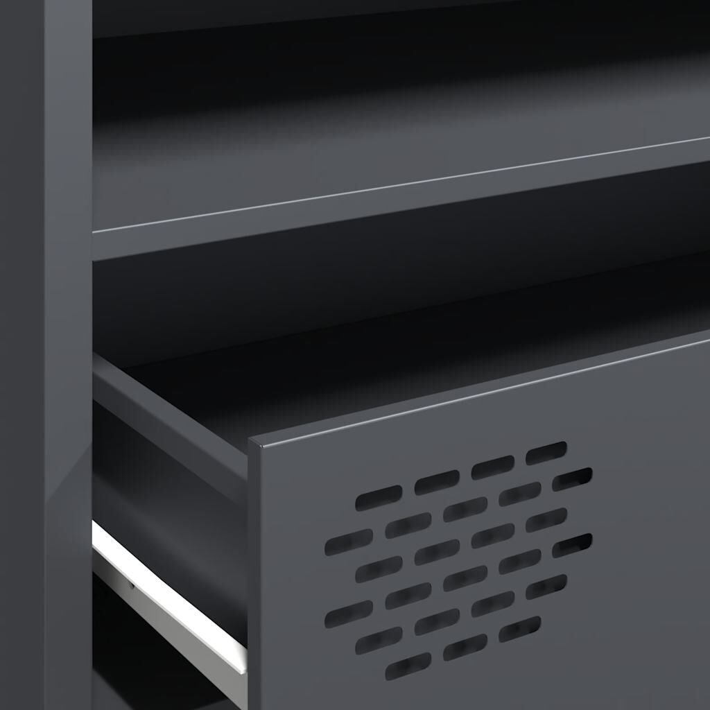 vidaXL Έπιπλο Τηλεόρασης Ανθρακί 202x39x43,5 εκ. Ατσάλι Ψυχρής Έλασης