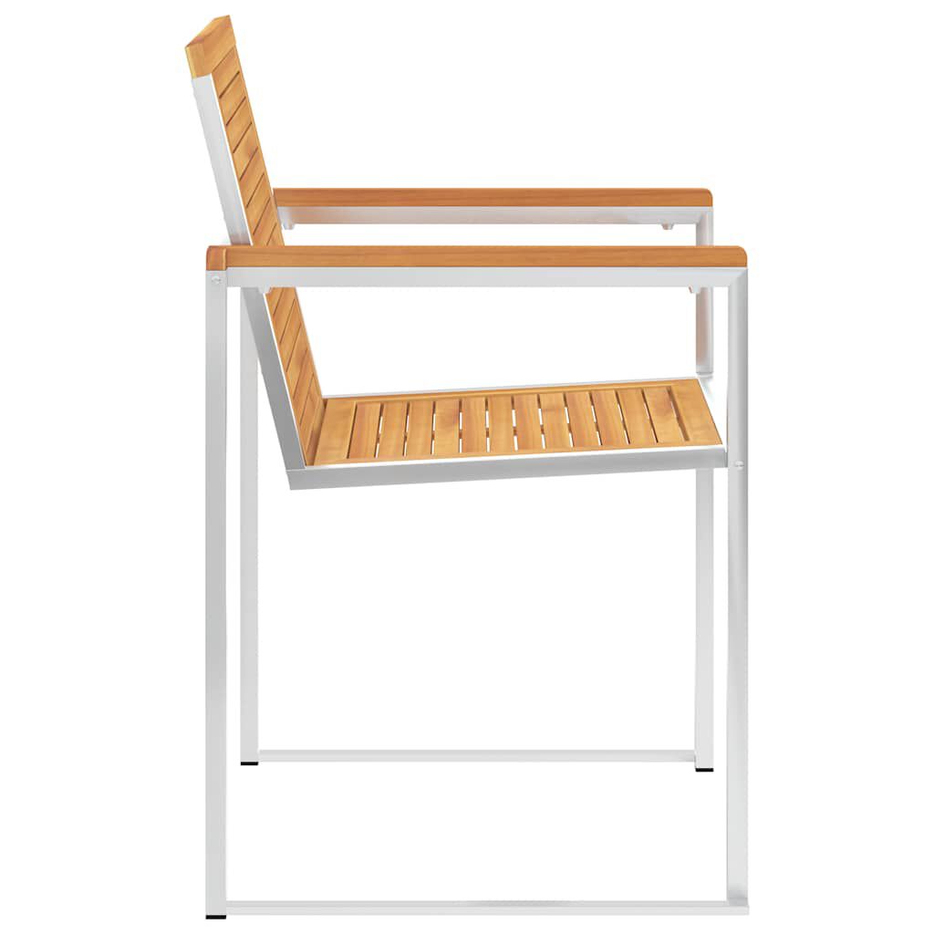 vidaXL Καρέκλες Κήπου 2 τεμ. από Μασίφ Ξύλο Teak/Ατσάλι με Μαξιλάρια