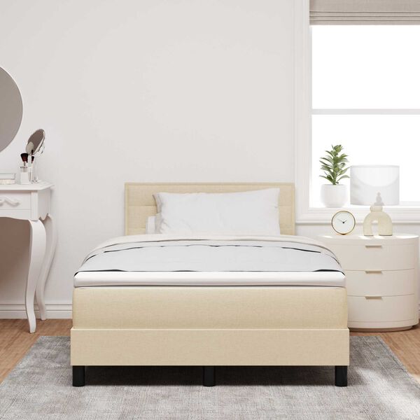 vidaXL Κρεβάτι με Βάση και Στρώμα & LED Κρέμα 120x200 εκ Υφάσματος