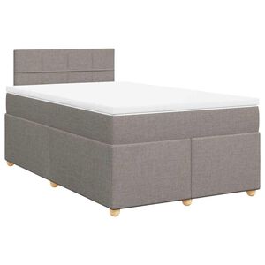 vidaXL Κρεβάτι Boxspring με Στρώμα Taupe 120x190 εκ. Υφασμάτινο
