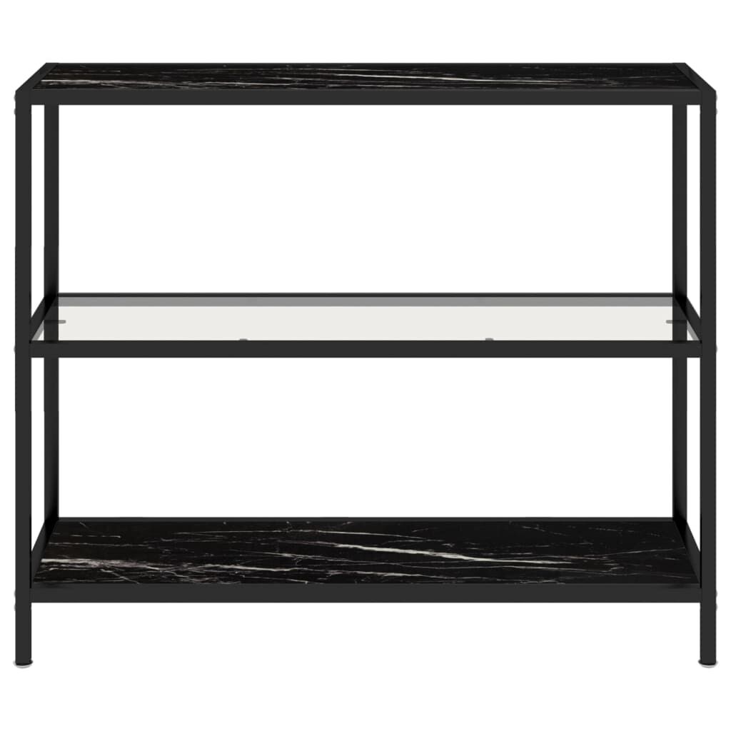 vidaXL Ράφι Διαφανές και Μαύρο Μάρμαρο 100 x 36 x 90 εκ. Ψημένο Γυαλί