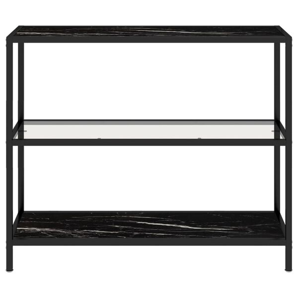 vidaXL Ράφι Διαφανές και Μαύρο Μάρμαρο 100 x 36 x 90 εκ. Ψημένο Γυαλί