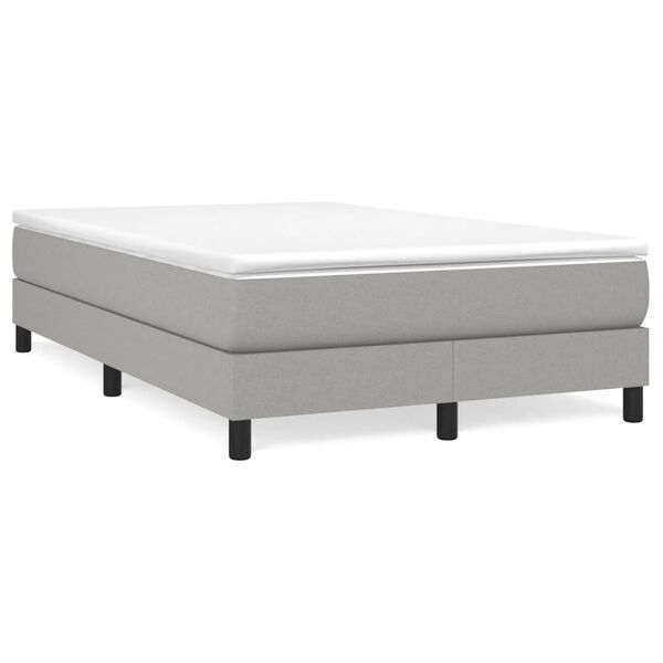 vidaXL Κρεβάτι Boxspring με Στρώμα Ανοιχτό Γκρι 120x190 εκ. Υφασμάτινο