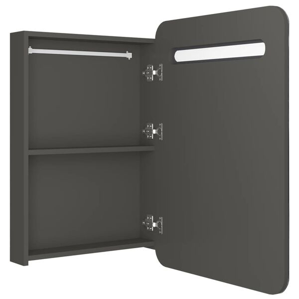 vidaXL Καθρέφτης Μπάνιου με Ντουλάπι / LED Ανθρακί 60 x 118 x 60 εκ.