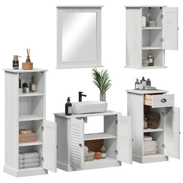 vidaXL Σετ Επίπλων Μπάνιου VIGO 5 pcs Λευκό αντικέ 37 x 34 x 110 εκ