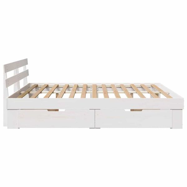 vidaXL Σκελετός Κρεβατιού Λευκό 200 x 200 cm Μασίφ ξύλο πεύκου