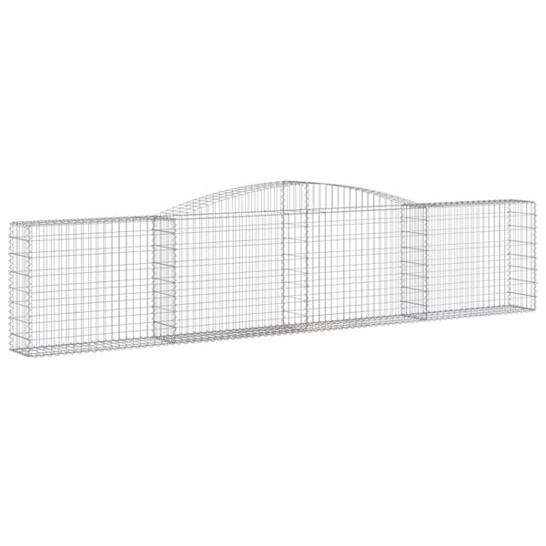 vidaXL Συρματοκιβώτιο Τοξωτό 400x30x80/100 εκ. από Γαλβανισμένο Χάλυβα