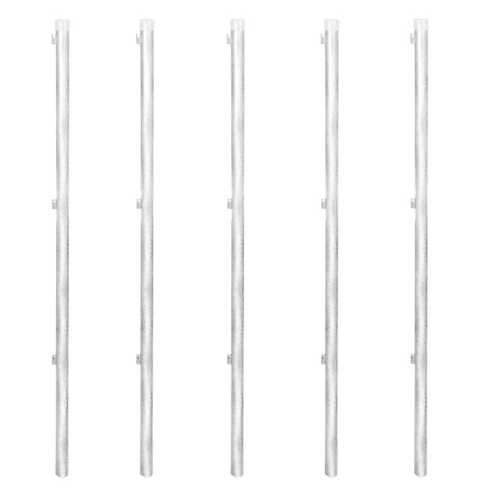 vidaXL Συρματόπλεγμα 15 x 1,25 μ. Γαλβανισμένο Ατσάλι + Στύλοι/Βάσεις