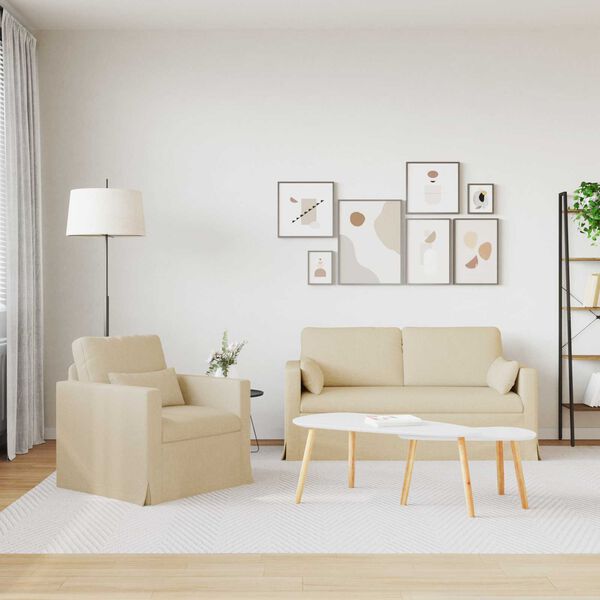 vidaXL &Sigma;&epsilon;&tau; &Kappa;&alpha;&nu;&alpha;&pi;έ 2 pcs &Kappa;&rho;&epsilon;&mu; 158 x 78 x 80 &epsilon;&kappa; ύ&phi;&alpha;&sigma;&mu;&alpha;