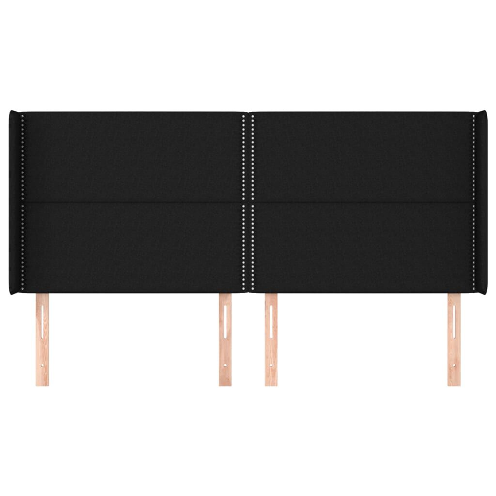 vidaXL Κεφαλάρι με Πτερύγια Μαύρο 183x16x118/128 εκ. Υφασμάτινο