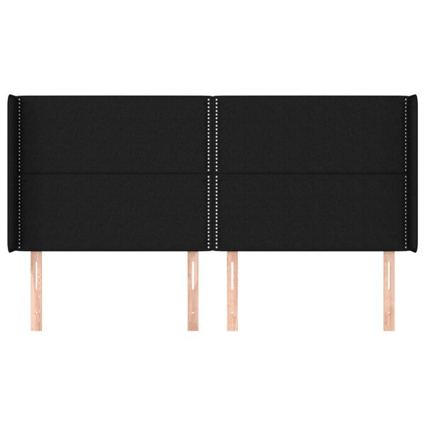 vidaXL Κεφαλάρι με Πτερύγια Μαύρο 183x16x118/128 εκ. Υφασμάτινο